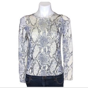 GENERATION LOVE Pullover Sweater Freja Snakeskin Animal Print Wool Blend Size XS